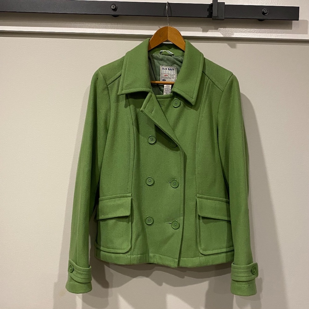 Green Old Navy Peacoat